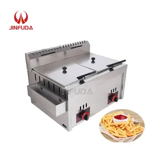 Attrezzatura da cucina commerciale ristorante in acciaio inox tavolo da tavolo Desktop antiaderente Gas hamburger piastra in ghisa con