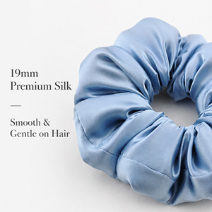 Scrunchie en Soie de Mûrier 100% 19 Momme, Grand Modèle, Doux et Luxueux, Épais, Accessoire Cheveux Tendance pour Femme, Idéal pour le Quotidien et les Cadeaux - Product Image 3