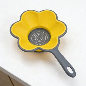 Passoire de cuisine pliable avec poignée en silicone de qualité alimentaire, compatible lave-vaisselle, gain de place, pour la cuisine domestique - Product Image 6