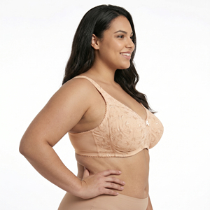 <span class=keywords><strong>Soutien</strong></span>-<span class=keywords><strong>gorge</strong></span> minimisant grande taille sans armatures, couvrance totale, bonnet F, avec ailes latérales en maille brodée, non doublé, pour un confort quotidien – Vente en gros usine - Product Image 2