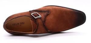 2020 Autumn Cow <strong>Suede</strong> Leather Men <strong>Shoes</strong> <strong>Oxford</strong> Brown Casual Classic Monk Buckle Strap Dress <strong>Shoes</strong> for Male Footwear - Product Image 2