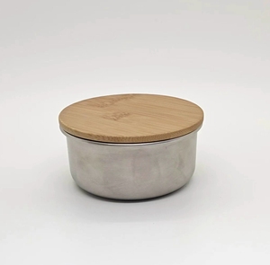 Top Sale Round <b>Bamboo</b> Lid With Silicone Gasket Wooden <b>Bamboo</b> Round Lid for Metal <b>Container</b> for Food Storage - Product Image 4