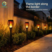 Lampe torche solaire à effet flamme pour extérieur, jardin, cour, allée, entrée de garage, porte d'entrée, balcon