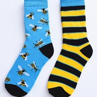 Crew coton chaussettes hommes femmes Style britannique décontracté Harajuku pastèque cactus mode nouveauté Art pour Couple chaussettes amusantes