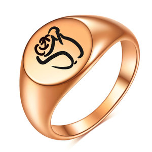 Anillo de Oro Rosa Chapado en Oro de Acero Inoxidable Redondo de 12 mm Estilo Europeo, Joyería de Moda para Mujer, Regalo - Product Image 4