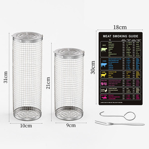 La mejor cesta para asar barbacoa doméstica, cilindro de malla de alambre de acero inoxidable con Red rodante para asar al aire libre - Product Image 6