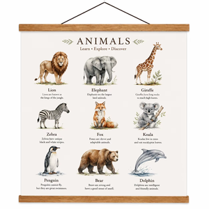 Poster Educativo in Legno di Quercia da Appendere, Tabella Vocabolario da Lunedì a Venerdì, Decorazione Murale per Aula Scolastica e Asilo - Product Image 2