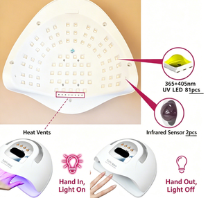 Lampe à ongles UV LED Modèle X23, 81 perles LED, haute puissance, anti-brûlure, séchage rapide du vernis gel, séchoir à ongles, lumière de manucure, direct usine - Product Image 4