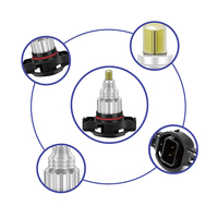 COB LED 360 blanc/ambre voiture avant antibrouillard ampoules 2504 PSX24W 12276 Auto accessoires