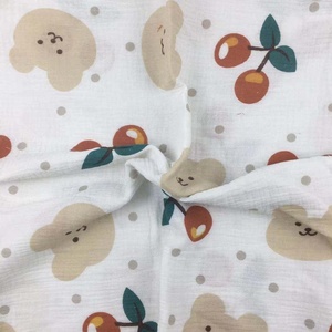 100% <span class=keywords><strong>coton</strong></span> froissé Double couche <span class=keywords><strong>gaze</strong></span> mousseline imprimé sable tissu lavé couverture légère pour bébé garçon vêtements et literie - Product Image 2