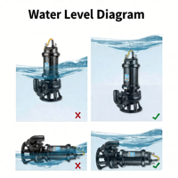 Pompe submersible électrique en fonte pour eaux usées série WQ 18,5 kW avec débit élevé pour le nettoyage des eaux usées, garantie de 2 ans.
