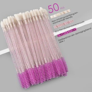 แปรงปัดขนตาแบบใช้แล้วทิ้ง 50 ชิ้น แปรงปัดมาสคาร่าแบบใส สำหรับต่อขนตา ชุดแปรงสำหรับร้านเสริมสวย - Product Image 5