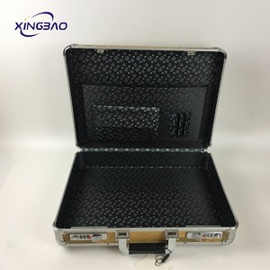 Porte-documents en métal doré PVC, porte-documents en cuir pour hommes, pour <span class=keywords><strong>avocat</strong></span>, ordinateur portable, mallette en aluminium - Product Image 2