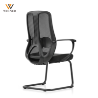 Chaise en maille moderne avec coussin ergonomique en éponge, accoudoirs fixes et dossier inclinable pour la maison, le bureau, l'école et les entreprises