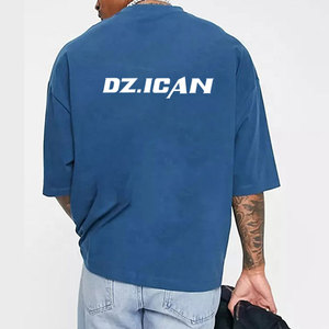 Wholesale 100% Cotton Plus Size Tee-Shirts Men's Boxy Tshirts Customized Logo Drop Shoulder Oversized Plain Blank <b>T</b>-Shirts - Product Image 2