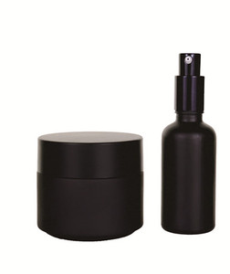 Meilleure vente 30ml bouteille <span class=keywords><strong>cosmétique</strong></span> givrée <span class=keywords><strong>noire</strong></span> bouteille d'huile essentielle avec pipette de mesure et emballage de tube de papier - Product Image 1