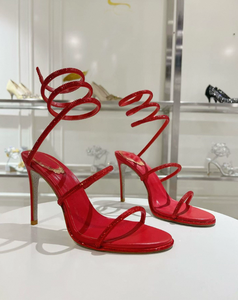 TOPUltra Sandales à talon aiguille pour femme, en satin de luxe, avec cristaux en forme de serpent, pour mariage et cocktail - Product Image 5