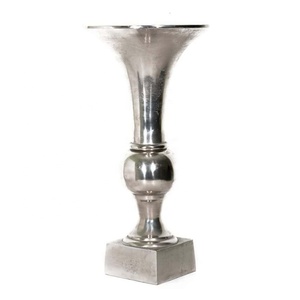 Jarrón negro alto sobre base cuadrada, Mesa para el hogar, jarrón de decoración, maceta y jarrones de aluminio y Metal para exteriores - Product Image 5