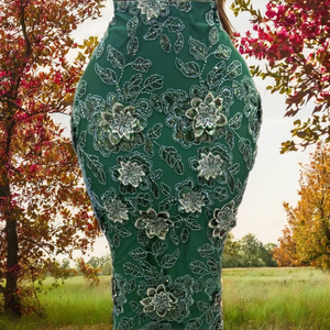 Luxury Heavy Mesh Lace Sequins Beaded Fancy Ethnic <b>French</b> European Hand Embroidered Eco-Friendly Bridal Material Inmyshop - Product Image 2