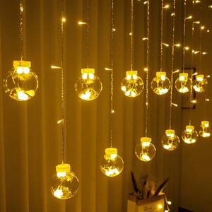 Christmas Wishing <b>Ball</b> <b>String</b> Lights 110V 220V LED Window Curtain <b>String</b> Light Remote Controller Colorful LED Curtain Lights - Product Image 3