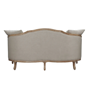 Ensemble de canapé moderne en lin avec accoudoirs en bois évasé pour salon, chambres, école et parc, meubles de maison capitonnés - Product Image 5