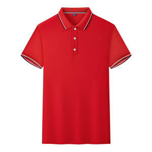 Camiseta Polo de Color Sólido, Algodón con Ribete en Contraste, Uso Diario, Unisex, Manga Corta, Uniformes de Trabajo - Product Image 3