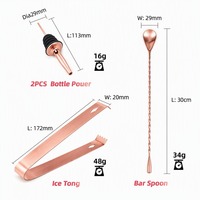 Kit de barman personnalisé avec logo OEM, plaqué or rose, 11 pièces, ensemble de shaker à cocktails Boston en acier inoxydable 304 avec doseur, passoires et cuillère de bar, idéal pour un cadeau
