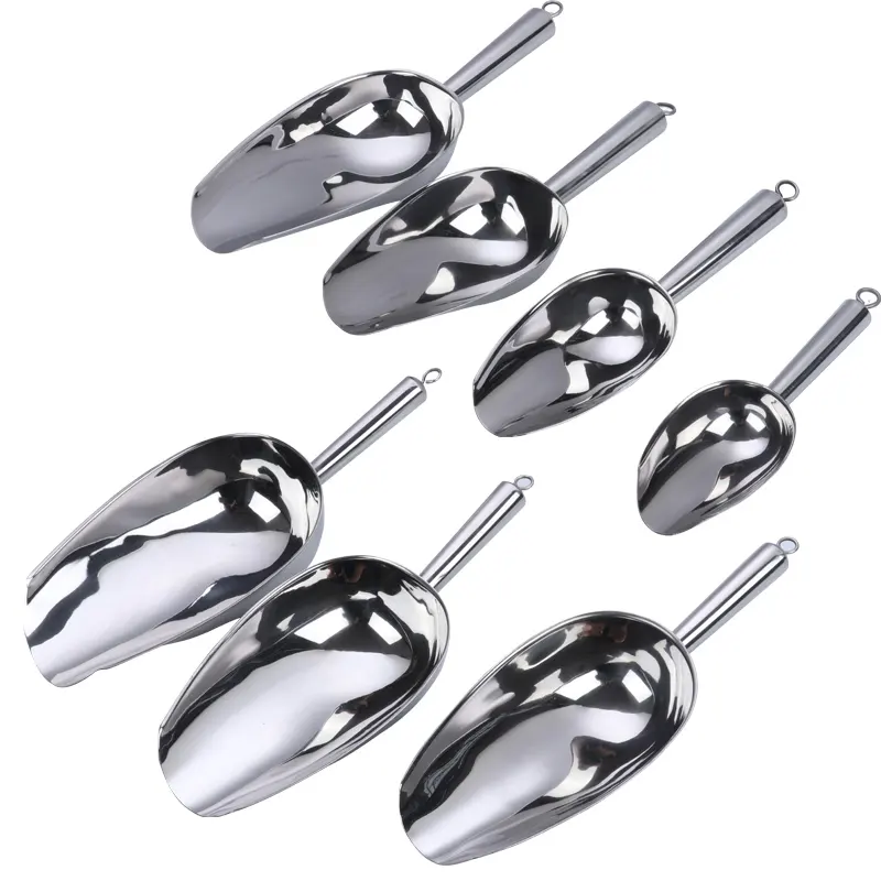 8inch large stainless steel food flour candy grain bar dry ice scoop shovel for kitchen bar party wedding