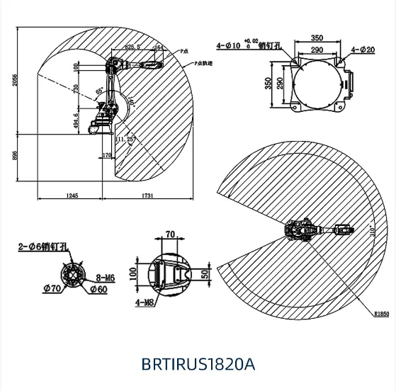 BRTIRUS1820A Top Seller Universal 6 Axis Articulated Industrial Robot BORUNTE Robot Arm