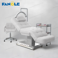 Table de massage électrique moderne lit 3 moteurs base en or de luxe réglable traitement cosmétique lit de spa médical avec Led
