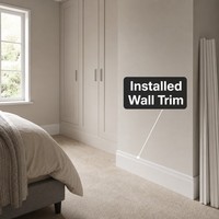 Plinthe en bois massif à jointures collées, peinte en blanc, moulure décorative sur mesure pour la décoration murale et de sol