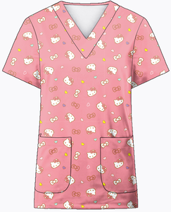 คุณภาพสูงขายส่งผู้หญิงขัดเครื่องแบบทางการแพทย์ขัดพยาบาล Tops <span class=keywords><strong>โรง</strong></span>งานลูกค้าพิมพ์ผ้าฝ้ายโพลีเอสเตอร์ขัด<span class=keywords><strong>ช</strong></span>ุด - Product Image 6