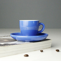 Tasse à expresso en porcelaine de couleur bleue, tasse et soucoupe à expresso en céramique Logo personnalisé Acceptable 50ml