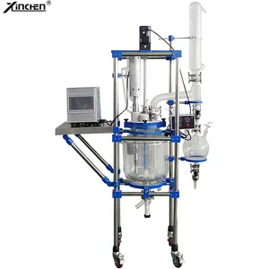 Reactor de vidrio de una sola capa ultrasónico personalizado OEM de 10L litros, escala de laboratorio personalizada, extracción ultrasónica de plantas