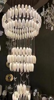 Lustre Led Moderne Lampes Suspendues Suspension Réglable en Hauteur Plafonnier Encastré Dimmable Résine Luminaire Suspendu