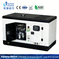 Groupe électrogène diesel silencieux à enroulement entièrement en cuivre monophasé/triphasé 10KVA-30KVA avec ATS, démarrage à distance, 1800 tr/min, certifié ISO/CE