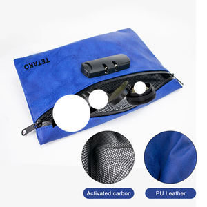 Custom Logo Waterpoof tabacco Stash borsa a prova di odore combinazione lucchetto in pelle sintetica foderata in carbonio - Product Image 4