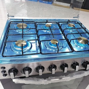 Cuisinière à gaz autonome <span class=keywords><strong>de</strong></span> 76 cm avec 6 brûleurs, grand four <span class=keywords><strong>de</strong></span> 120 L, en acier inoxydable, avec rôtissoire et éclairage <span class=keywords><strong>de</strong></span> gril - Product Image 4