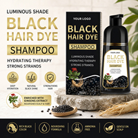 Shampoo colorant capillaire noir 2 en 1, shampooing aux herbes pour femmes et hommes, couvrant les cheveux gris, coloration capillaire nourrissante