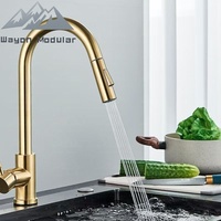Robinet de cuisine et robinet mélangeur de salle de bain de luxe gris bronze avec douchette extractible