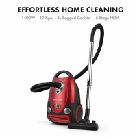 Aspirateur à sac puissant 19Kpa, 4L, filtre HEPA 5 étapes, enrouleur de cordon automatique, idéal pour les poils d'animaux et la maison