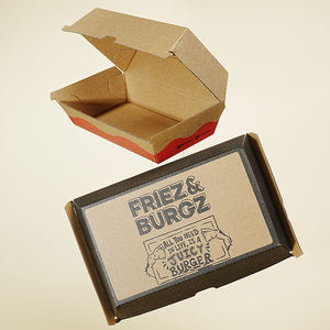 กล่องใส่อาหารแฮมเบอร์เกอร์กระดาษลูกฟูกเกรดอาหารพิมพ์โลโก้ได้ตามต้องการ - Product Image 6