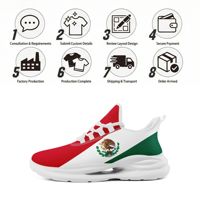 Vente en gros OEM ODM Chaussures décontractées à logo personnalisé avec impression à la demande drapeau du Mexique pour événements d'équipe FN079-26023046-4