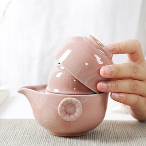 Kingze logotipo personalizado Mini <span class=keywords><strong>Kungfu</strong></span> juego de té de cerámica tetera de porcelana portátil para café y té de viaje - Product Image 3