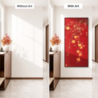 Cuadros y Arte Mural en Lienzo, Nuevo Mural Abstracto Chino, Marco de Aluminio para Hotel, Impresión UV Ecológica, Textura en Relieve 3D