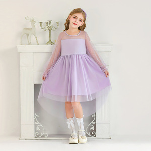Vente en gros usine Nouveauté 2026 Robe de princesse pour filles à manches longues en dentelle et maille personnalisée, Tenue de spectacle de Noël formelle pour enfants - Product Image 1