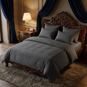 Parure <span class=keywords><strong>de</strong></span> lit <span class=keywords><strong>de</strong></span> luxe personnalisée en Lyocell 60S 100% Lyocell <span class=keywords><strong>de</strong></span> bambou et d'eucalyptus, comprenant <span class=keywords><strong>housse</strong></span> <span class=keywords><strong>de</strong></span> <span class=keywords><strong>couette</strong></span> et taies d'oreiller - Product Image 4