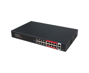 สวิตช์ PoE 10/100Mbps 16 พอร์ต แบบไม่มาตรฐาน 24V พร้อมพอร์ต SFP อัปลิงค์กิกะบิต  แหล่งจ่ายไฟ 250W สำหรับระบบกล้องวงจรปิด IP - Product Image 2