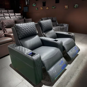 Sang Trọng Điện Có Thể Ngả Ghế Đôi Rạp Chiếu Phim Sofa Hiện Đại Rạp Hát Tại Nhà Đồ Nội Thất Với Kim Cương Khâu Chính Hãng Chất Liệu Da - Product Image 1