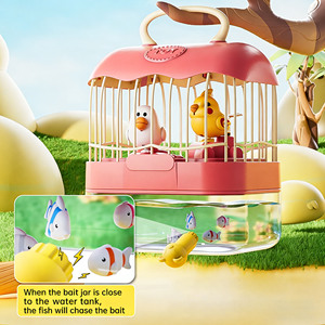 Jouet cage à oiseaux parlante 2 en 1, lumière et contrôle sonore, aquarium pour oiseaux, jouet éducatif, cage à oiseaux pour enfants, apprentissage précoce - Product Image 5
